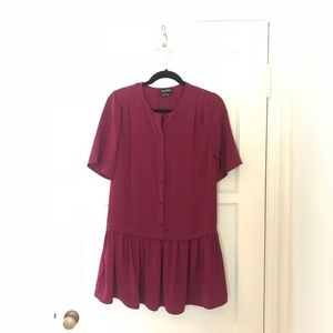 Maroon drop waist dress